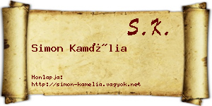 Simon Kamélia névjegykártya